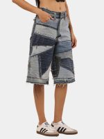 Upcycled Patchwork Denim Jort – Reconstructed from Vintage Pants - Image 6