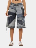 Upcycled Patchwork Denim Jort – Reconstructed from Vintage Pants - Image 4