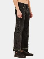 Reworked Vintage Levi’s Baggy Panel Denim – Neon Hand Embroidery - Image 14