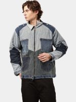 MULTI-PANEL REWORKED DENIM UTILITY JACKET - Image 8