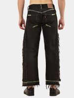 Reworked Vintage Levi’s Baggy Panel Denim – Neon Hand Embroidery - Image 6