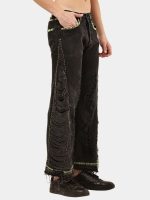 Reworked Vintage Levi’s Baggy Panel Denim – Neon Hand Embroidery - Image 2