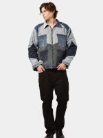 MULTI-PANEL REWORKED DENIM UTILITY JACKET - Image 7