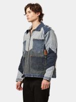MULTI-PANEL REWORKED DENIM UTILITY JACKET - Image 5