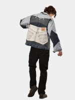 MULTI-PANEL REWORKED DENIM UTILITY JACKET - Image 16