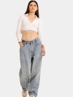 Ditsy Floral Embroidered Baggy Jeans - Image 14