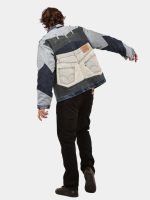 MULTI-PANEL REWORKED DENIM UTILITY JACKET - Image 15