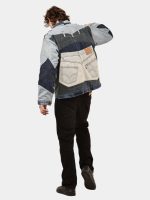 MULTI-PANEL REWORKED DENIM UTILITY JACKET - Image 14