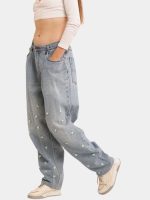 Ditsy Floral Embroidered Baggy Jeans - Image 12