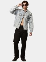 Reworked Denim Jacket with Medusa Embroidery Back Print - Image 17