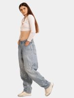 Ditsy Floral Embroidered Baggy Jeans - Image 11