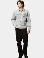 Reworked Denim Jacket with Medusa Embroidery Back Print - Image 10