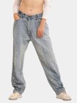Ditsy Floral Embroidered Baggy Jeans
