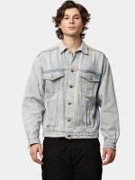 Reworked Denim Jacket with Medusa Embroidery Back Print - Image 8