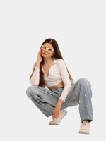 Ditsy Floral Embroidered Baggy Jeans - Image 7