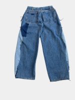 1 of 1 AW Reworked Narrative Denim Set – Unisex Upcycled Art Jacket & Wide Denim - Image 16