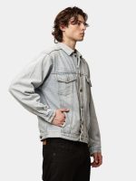 Reworked Denim Jacket with Medusa Embroidery Back Print - Image 15