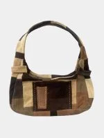 Corduroy Patchwork Hobo Bag