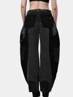 Duo Tone Black Pants with Side & Back Pocket Details - Image 2