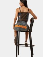 1 of 1 Upcycled Star Patch Denim Corset Top - Image 5