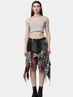 Reworked Levi’s & Flannel Patchwork Boho Skirt - Image 7