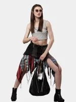 Reworked Levi’s & Flannel Patchwork Boho Skirt - Image 6