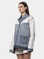 Reworked Dual-Tone Denim Patchwork Jacket - Image 5