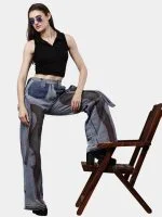 Reworked Denim Pants with Red Thread Detailing & 3D Pocket Design - Image 7