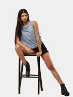 Reworked Vintage Denim Tie-Up Crop Top - Image 7