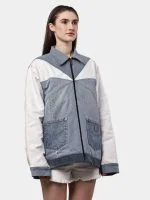 Reworked Dual-Tone Denim Patchwork Jacket - Image 4