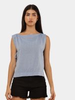 Reworked Vintage Denim Tie-Up Crop Top - Image 5