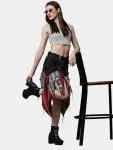 Reworked Levi’s & Flannel Patchwork Boho Skirt