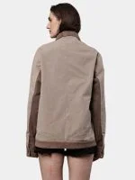 Reworked Carhartt Canvas Jacket – Multi-Color Patchwork Workwear Jacket with Convertible Collar - Image 2