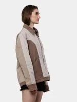 Reworked Carhartt Canvas Jacket – Multi-Color Patchwork Workwear Jacket with Convertible Collar - Image 11