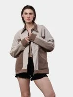 Reworked Carhartt Canvas Jacket – Multi-Color Patchwork Workwear Jacket with Convertible Collar - Image 10