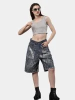 Reworked Levi’s Silver Foil Jorts - Image 6