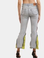 The Reverse Denim – Reconstructed Bootleg Jeans with Neon Lace - Image 11