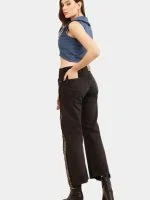 Leopard Side Panel Reworked Baggy Denim Jeans - Image 9