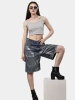 Reworked Levi’s Silver Foil Jorts - Image 4