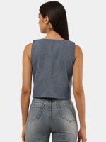 Denim Tie-Front Crop Top - Image 10