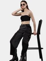 Duo Tone Black Pants with Side & Back Pocket Details - Image 13