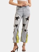 The Reverse Denim – Reconstructed Bootleg Jeans with Neon Lace - Image 9