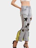 The Reverse Denim – Reconstructed Bootleg Jeans with Neon Lace - Image 5