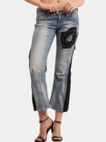 The Zipper Panel – Embroidered Bootleg Denim