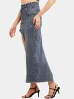 Reworked Carhartt Asymmetrical Raw Hem Denim Skirt - Image 13