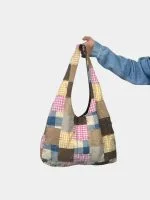 Vintage Patchwork Fabric Tote Bag - Image 3