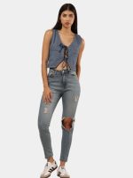 Denim Tie-Front Crop Top - Image 7