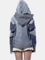 Reworked Double Hood Denim Jacket - Image 21