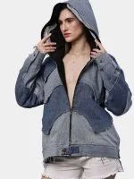 Reworked Double Hood Denim Jacket - Image 15