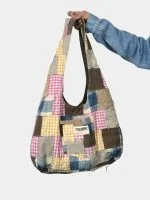 Vintage Patchwork Fabric Tote Bag